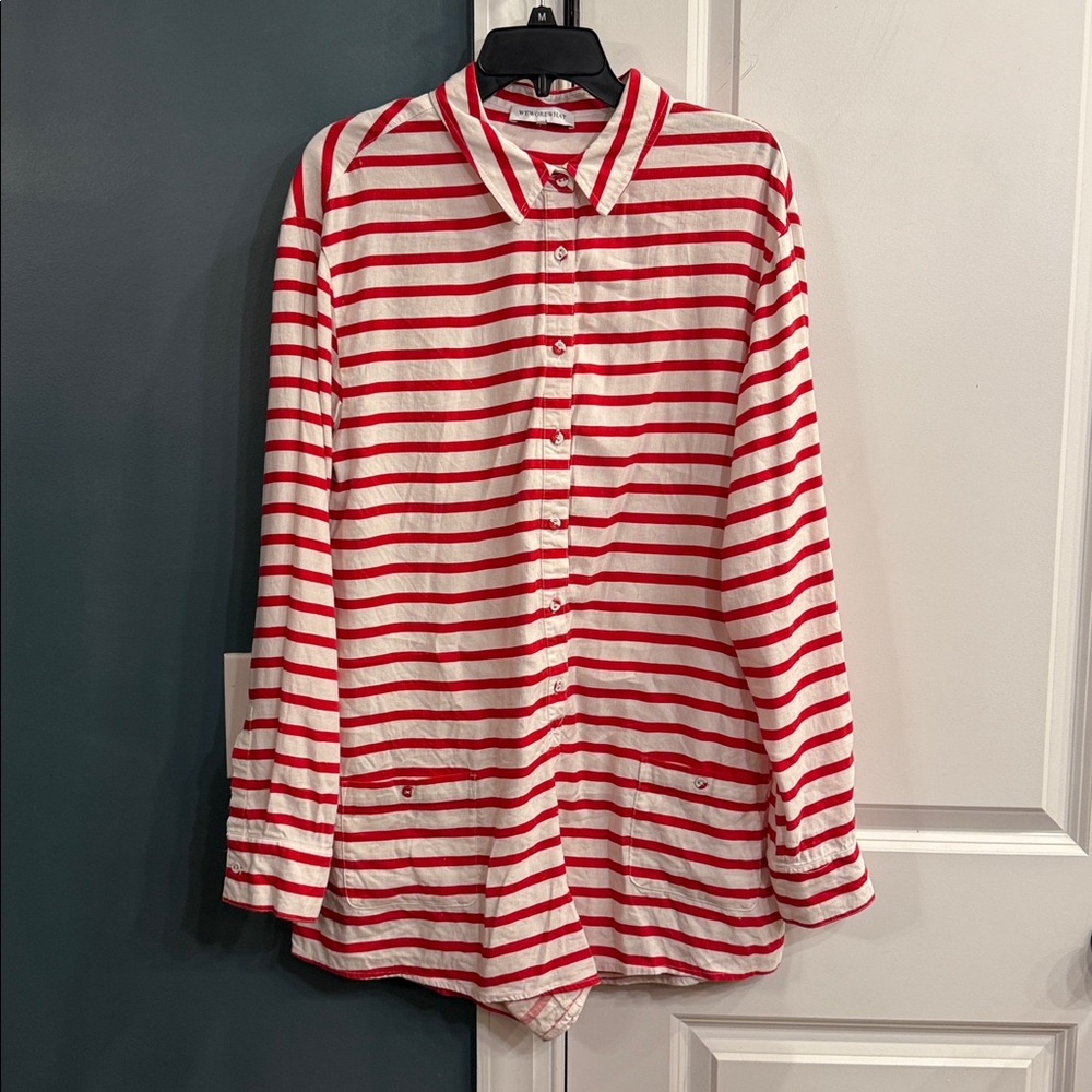 WeWoreWhat Red and White Striped Romper - Picture 2 of 6